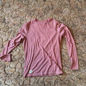 Tracksmith Striped Red Long Sleeve Shirt